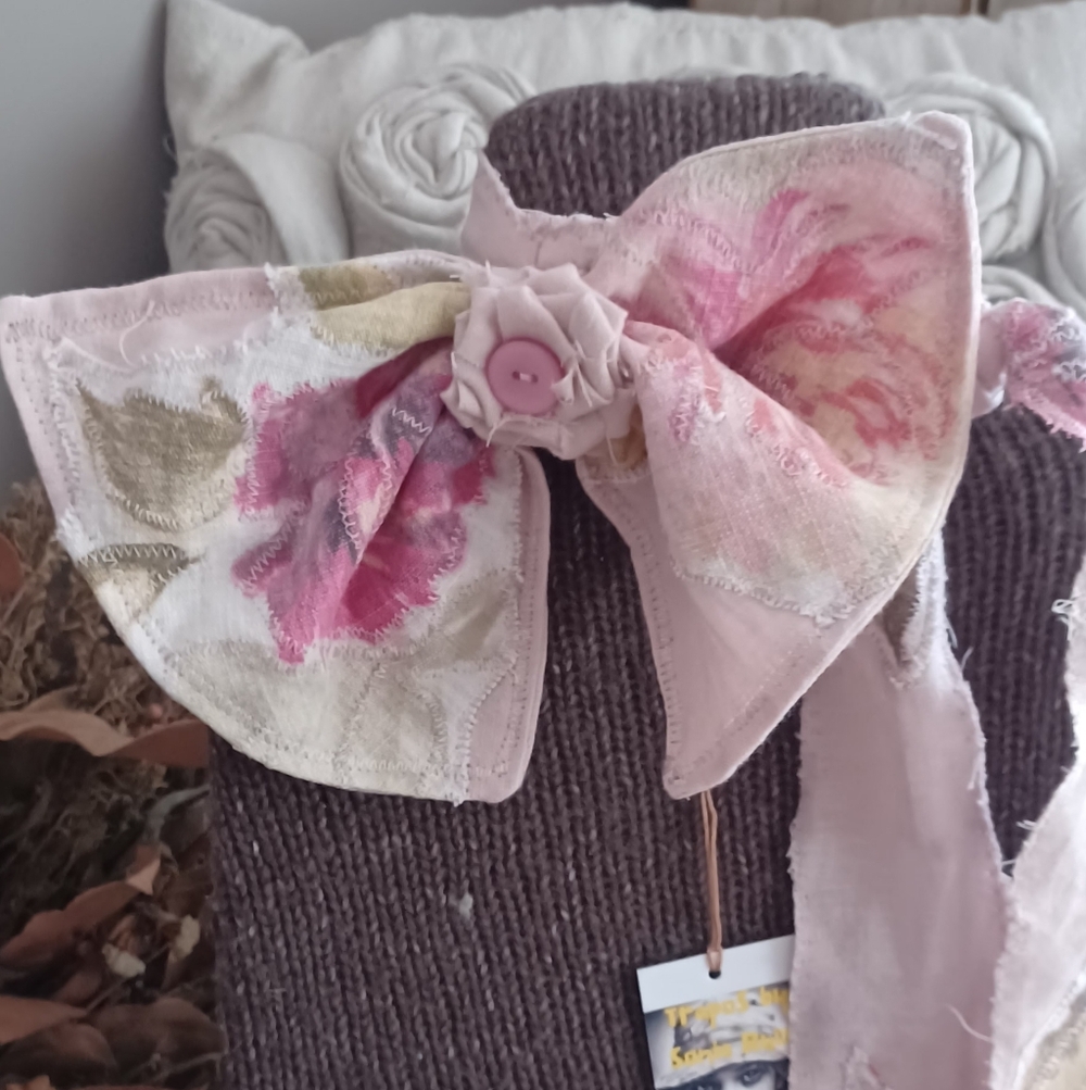 Upcycled Handmade  Floral Pink Neck Tie